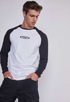Polera Hombre Bicolor Negro Sioux